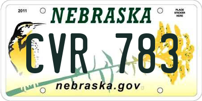 NE license plate CVR783