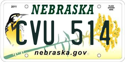 NE license plate CVU514