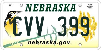 NE license plate CVV399
