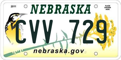 NE license plate CVV729