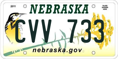 NE license plate CVV733