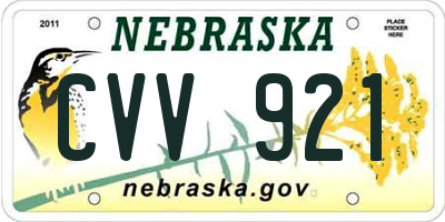 NE license plate CVV921