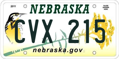 NE license plate CVX215