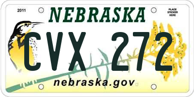 NE license plate CVX272