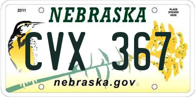 NE license plate CVX367