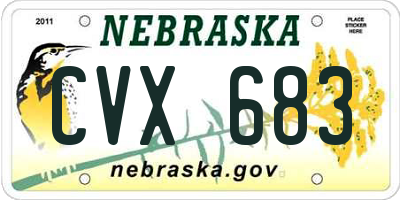 NE license plate CVX683