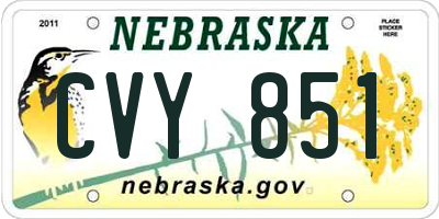 NE license plate CVY851