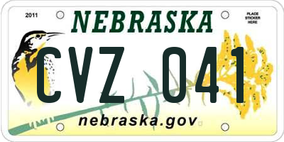 NE license plate CVZ041