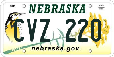 NE license plate CVZ220