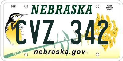 NE license plate CVZ342