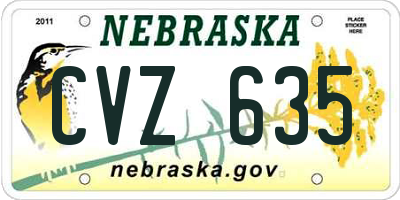 NE license plate CVZ635