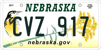 NE license plate CVZ917