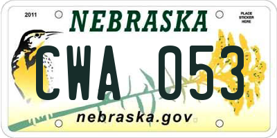 NE license plate CWA053