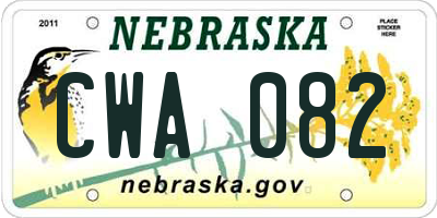 NE license plate CWA082