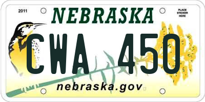 NE license plate CWA450