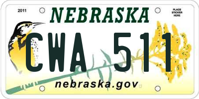 NE license plate CWA511