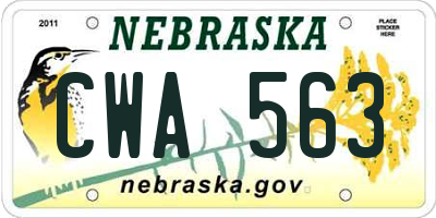 NE license plate CWA563