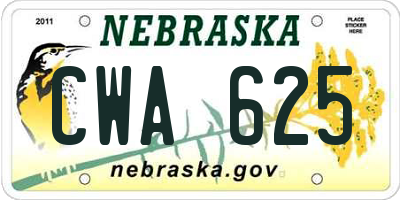 NE license plate CWA625