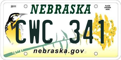 NE license plate CWC341