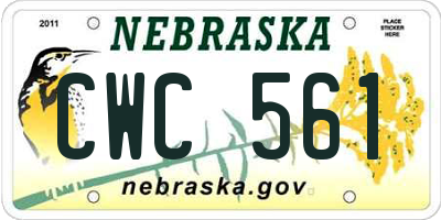 NE license plate CWC561