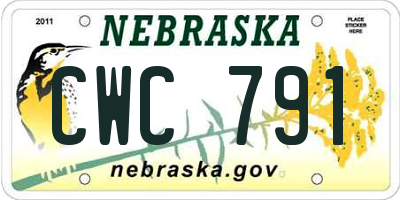 NE license plate CWC791