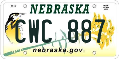 NE license plate CWC887