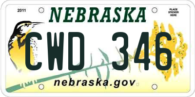 NE license plate CWD346