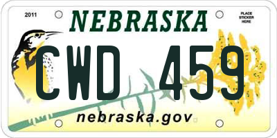 NE license plate CWD459