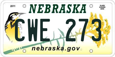 NE license plate CWE273