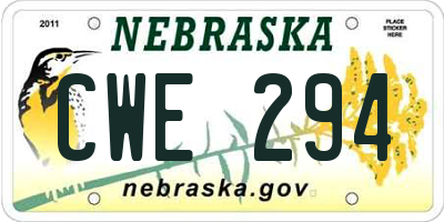NE license plate CWE294