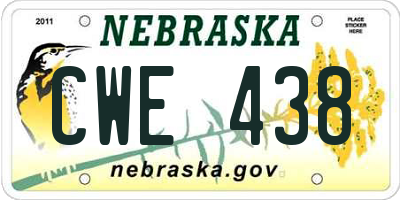 NE license plate CWE438