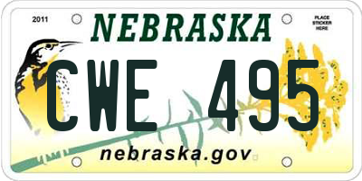 NE license plate CWE495