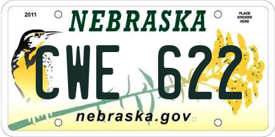 NE license plate CWE622