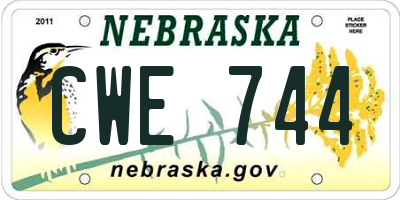 NE license plate CWE744