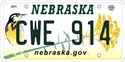 NE license plate CWE914