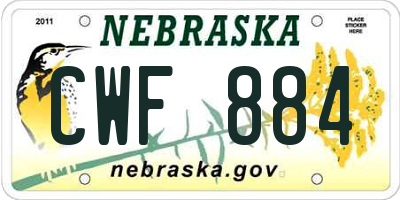 NE license plate CWF884