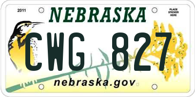 NE license plate CWG827