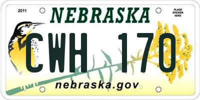 NE license plate CWH170