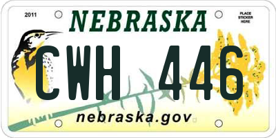 NE license plate CWH446