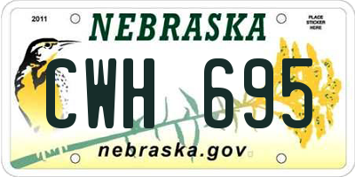 NE license plate CWH695
