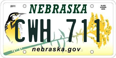 NE license plate CWH711