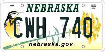 NE license plate CWH740
