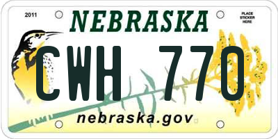 NE license plate CWH770