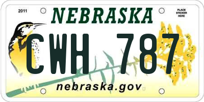 NE license plate CWH787