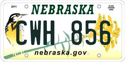 NE license plate CWH856