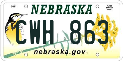 NE license plate CWH863
