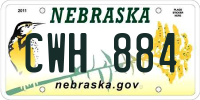 NE license plate CWH884