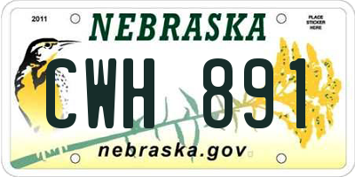 NE license plate CWH891