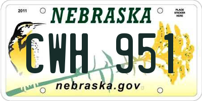 NE license plate CWH951