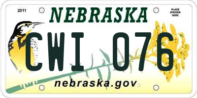 NE license plate CWI076